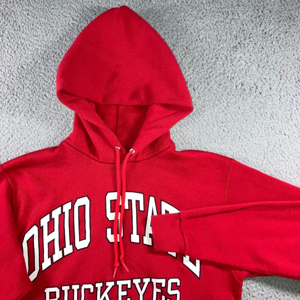 Vtg 90s TNT Ohio State Buckeyes Hoodie Mens M Red Graphic Pullover USA Made